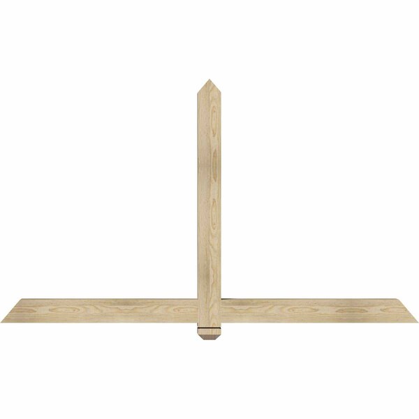 Ekena Millwork Eugene Rough Sawn Timber Gable Bracket, Douglas Fir, 72"W x 42"H x 4"D x 4"F, 14/12 Pitch GBW072X42X0404EUG00RDF - main
